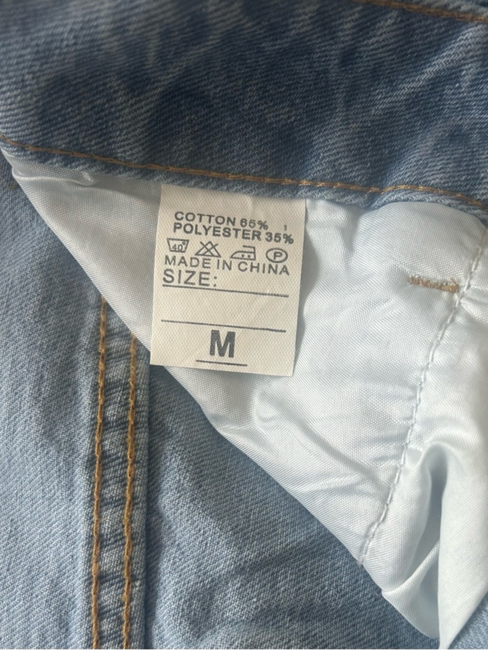 Light Blue High-Rise Denim Midi Skirt with Front Slit - Women Jeans - Picture 5 of 5